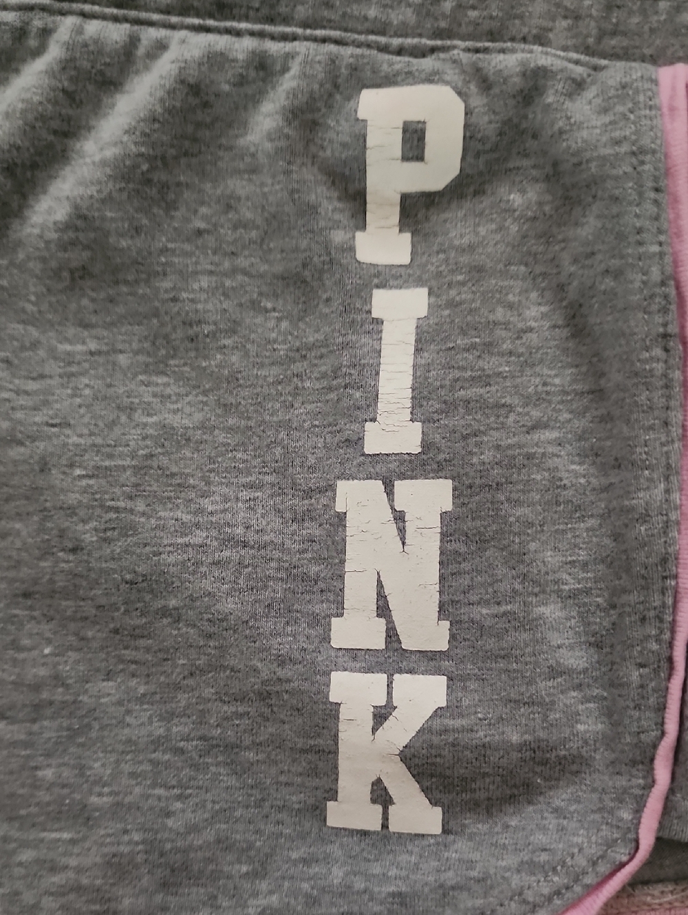 VS Pink Shorty Shorts With 86 Pink & Dog.Gray, White With Pink Trim. Small - Picture 3 of 7